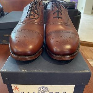 Sanders Men’s tan leather oxford. US size 9.5D